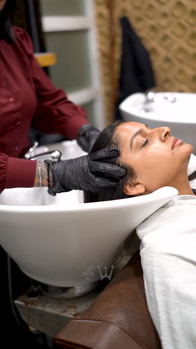 Relaxing hair spa ritual at the backwash station in our Palampur studio